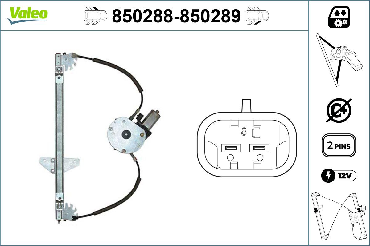 Mecanism actionare geam VALEO 850288
