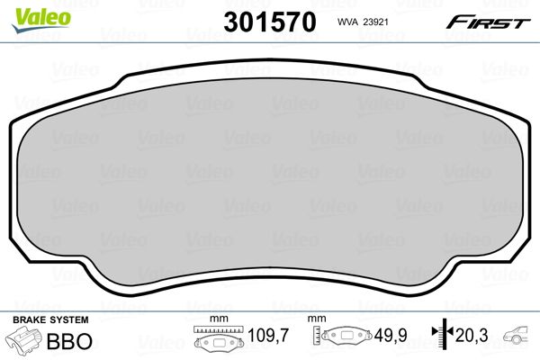 Sada brzdových platničiek kotúčovej brzdy VALEO 301570