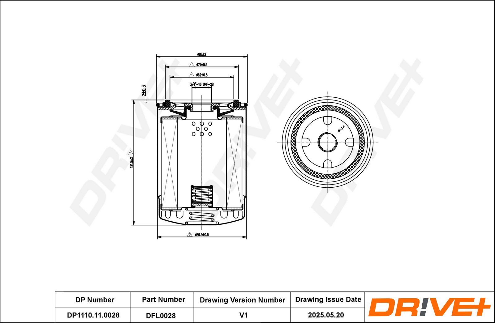 Filtru ulei Dr!ve+ DP1110.11.0028