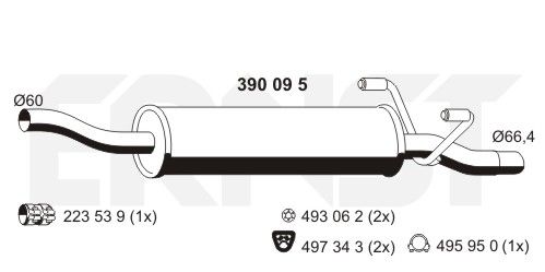Tłumik środkowy ERNST 390095