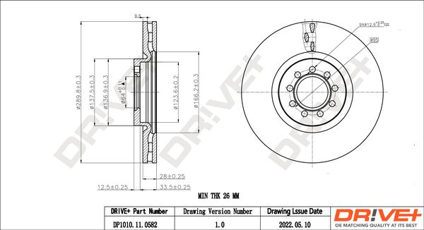 Tarcza hamulcowa DR!VE+ DP1010.11.0582
