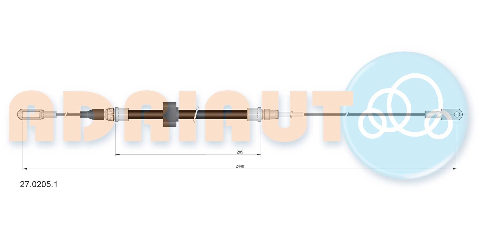 Cablu, frana de parcare ADRIAUTO 27.0205.1
