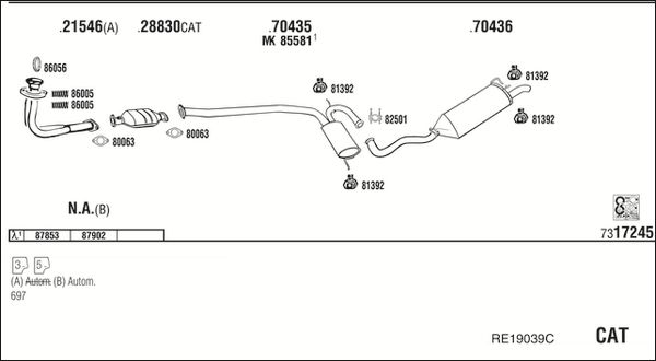 Układ wydechowy WALKER RE19039C