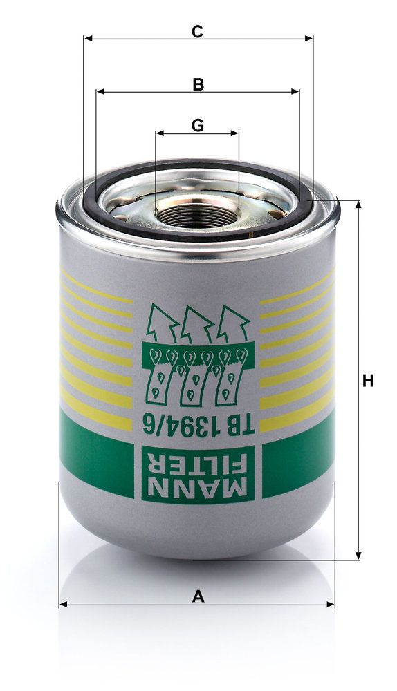 Levně Vysoušecí patrona vzduchu, pneumatický systém MANN-FILTER TB 1394/6 x