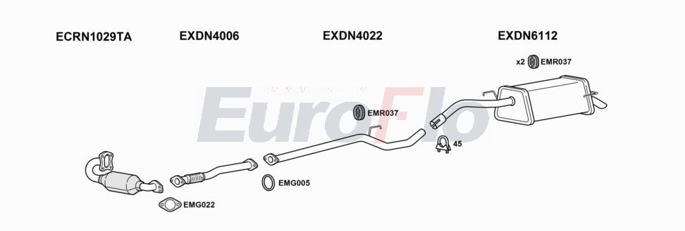 Układ wydechowy EUROFLO DNMIC15D1001B