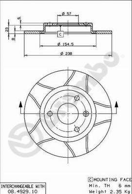 Tarcza hamulcowa BREMBO 08.4929.75