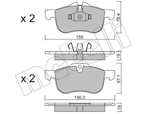set placute frana,frana disc METELLI 22-0307-0