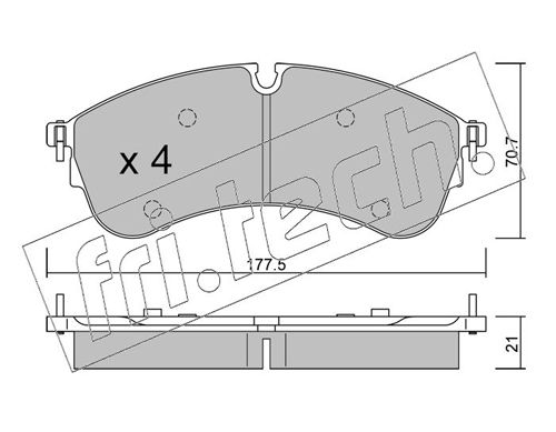 Zestaw klocków hamulcowych, hamulce tarczowe FRI.TECH. 1174.0