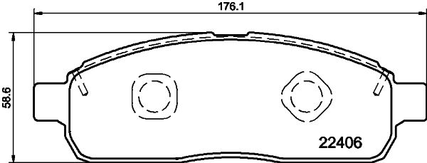 Zestaw klocków hamulcowych, hamulce tarczowe HELLA 8DB 355 025-921