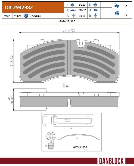 set placute frana,frana disc DANBLOCK DB 2942982