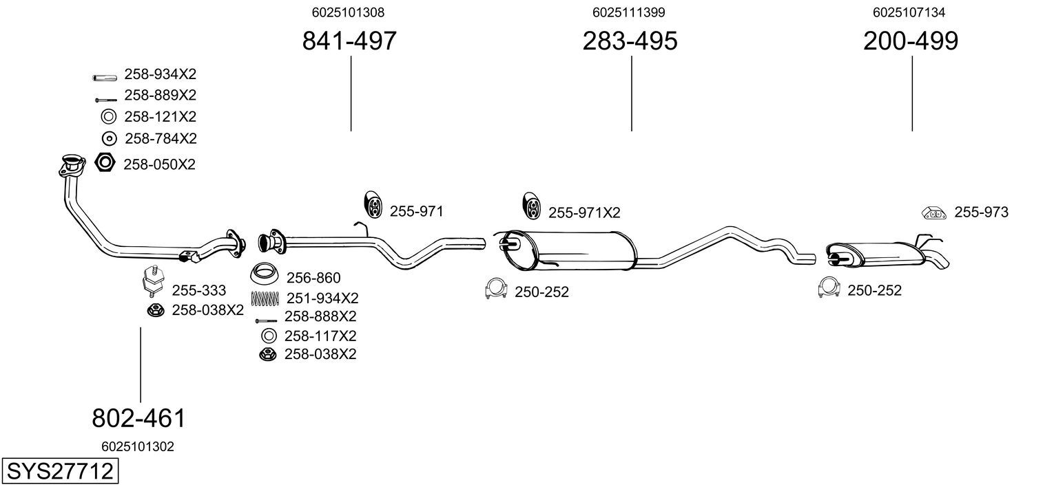 Układ wydechowy BOSAL SYS27712