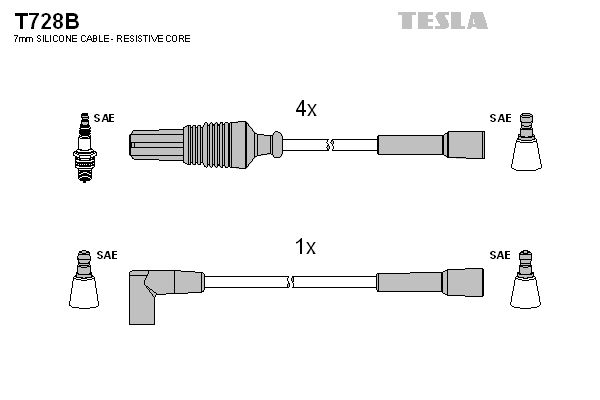 Sada kabelů pro zapalování TESLA T728B