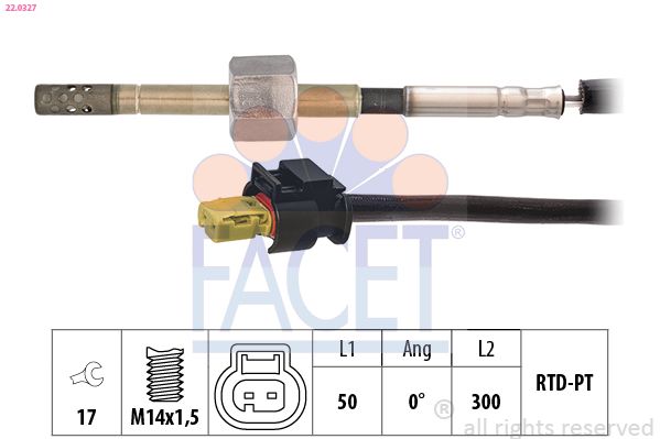 czujnik, temperatura spalin FACET 22.0327