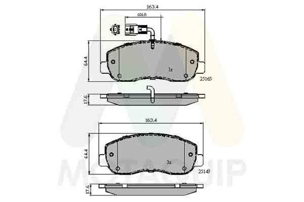 set placute frana,frana disc MOTAQUIP LVXL1636