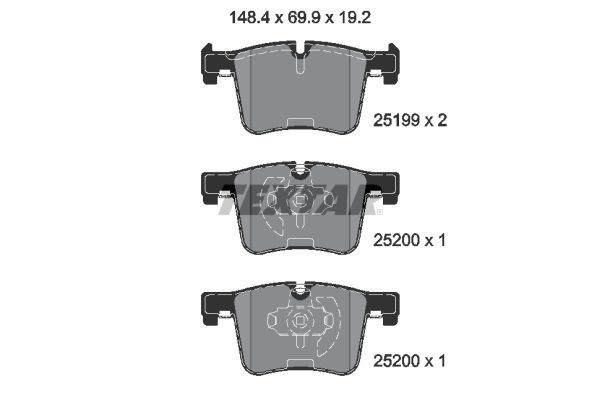Sada brzdových platničiek kotúčovej brzdy TEXTAR 2519901