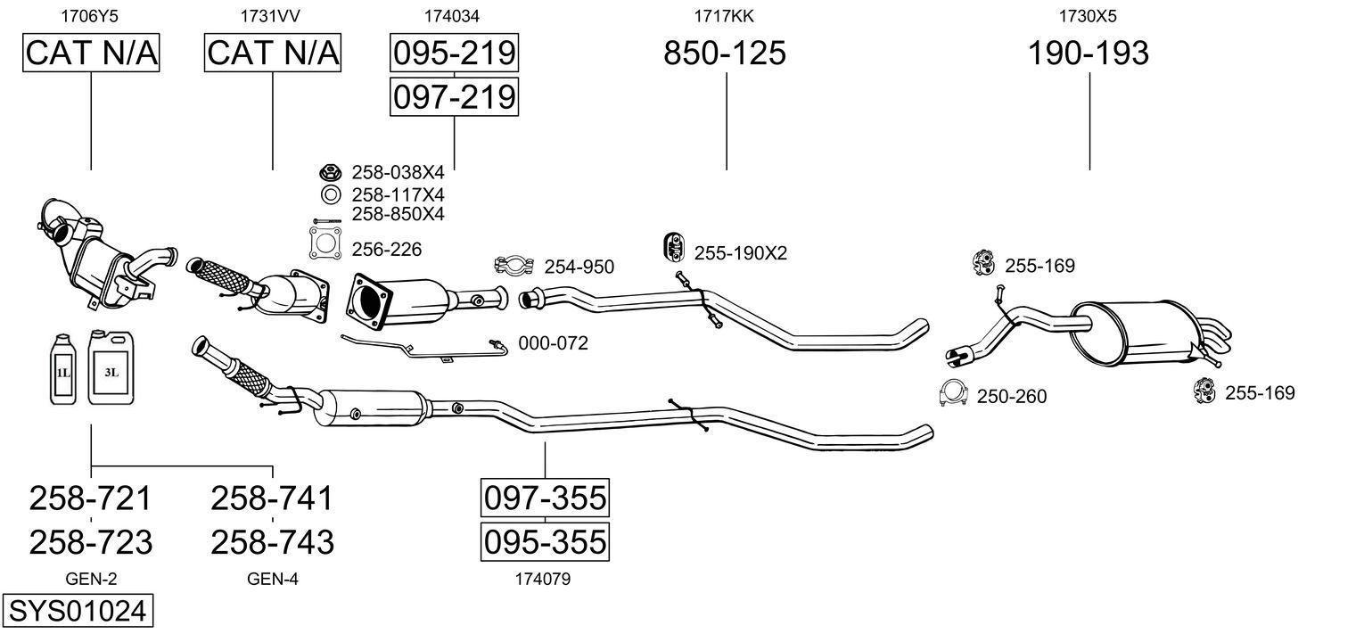 Układ wydechowy BOSAL SYS01024