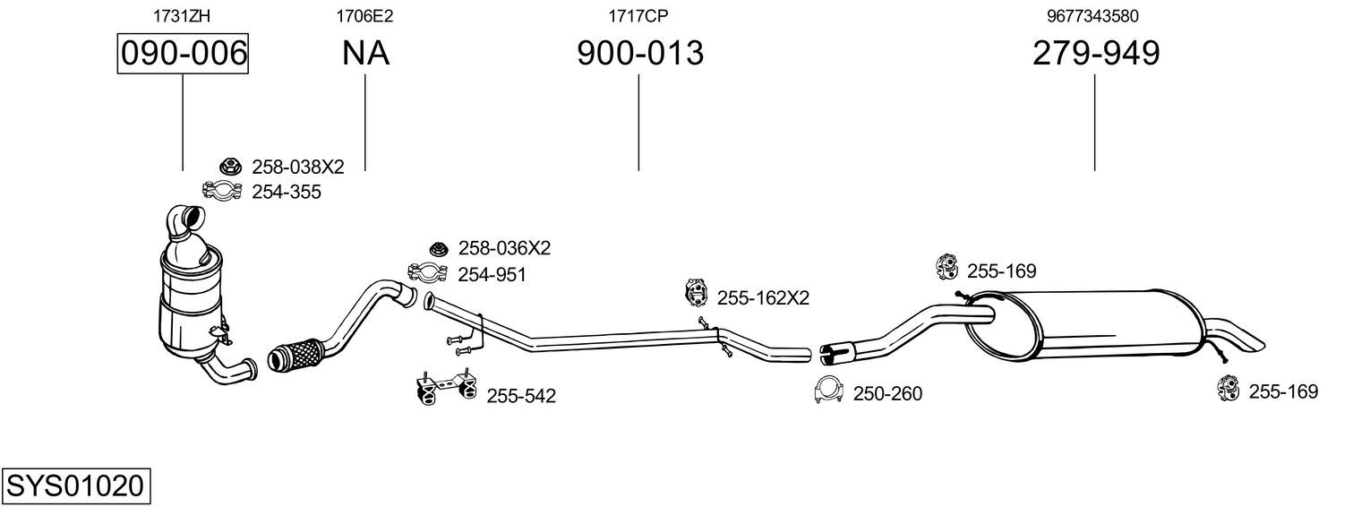 Układ wydechowy BOSAL SYS01020