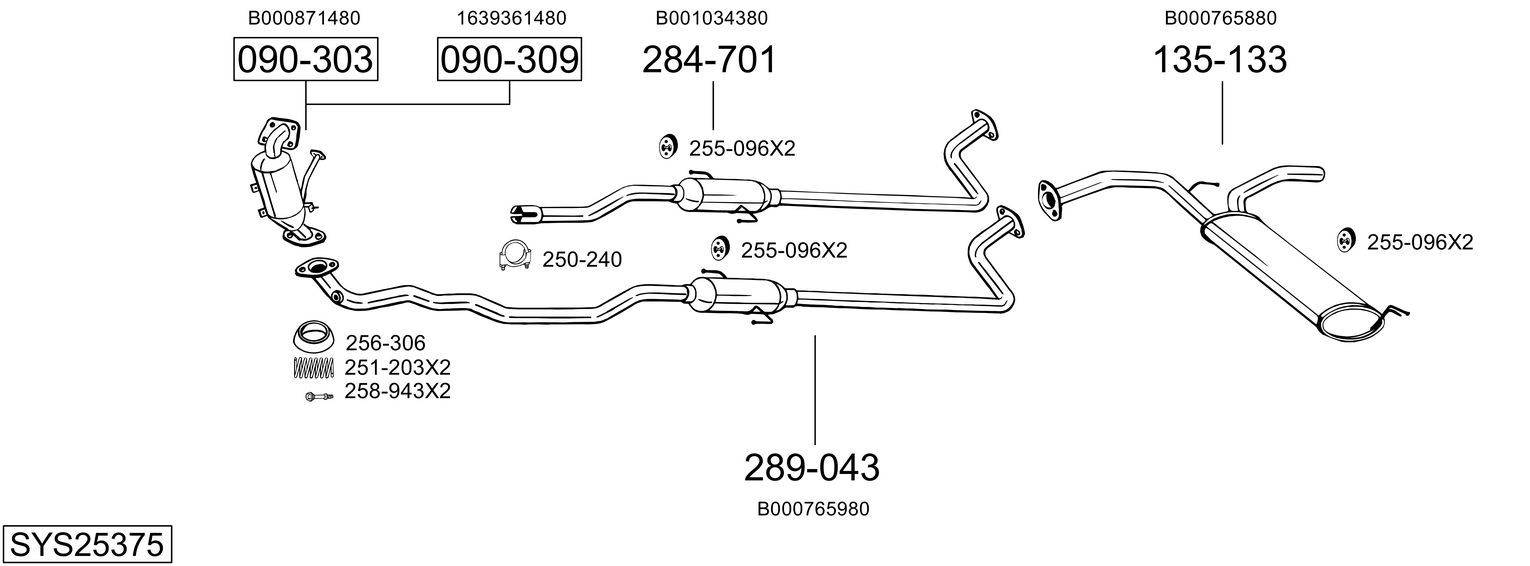Układ wydechowy BOSAL SYS25375
