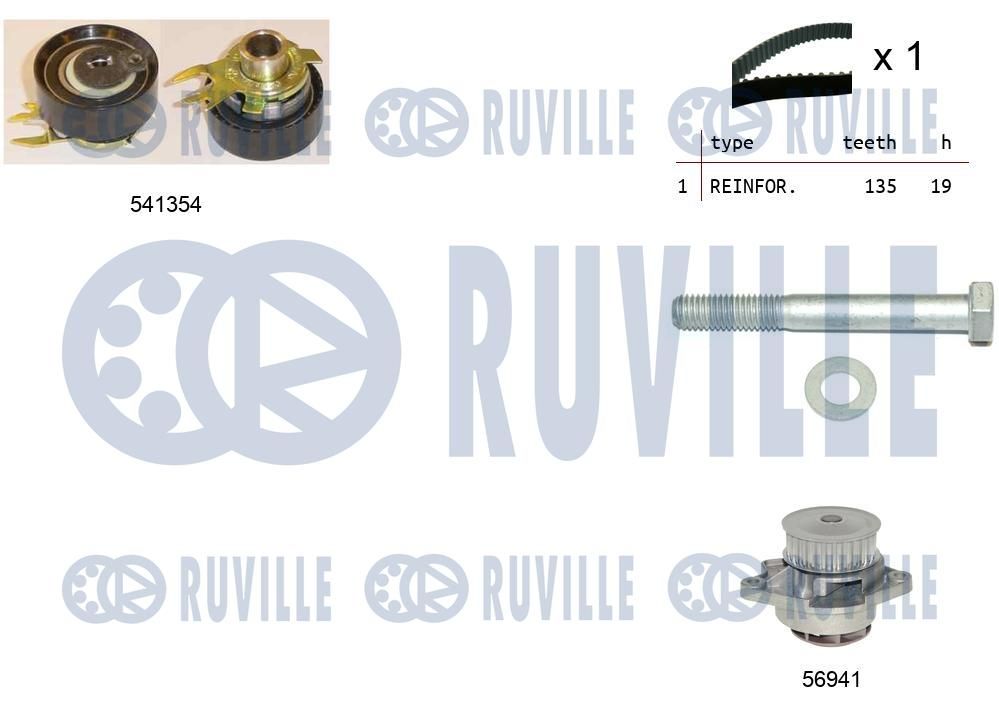 Pompa wodna + zestaw paska rozrządu RUVILLE 5500971