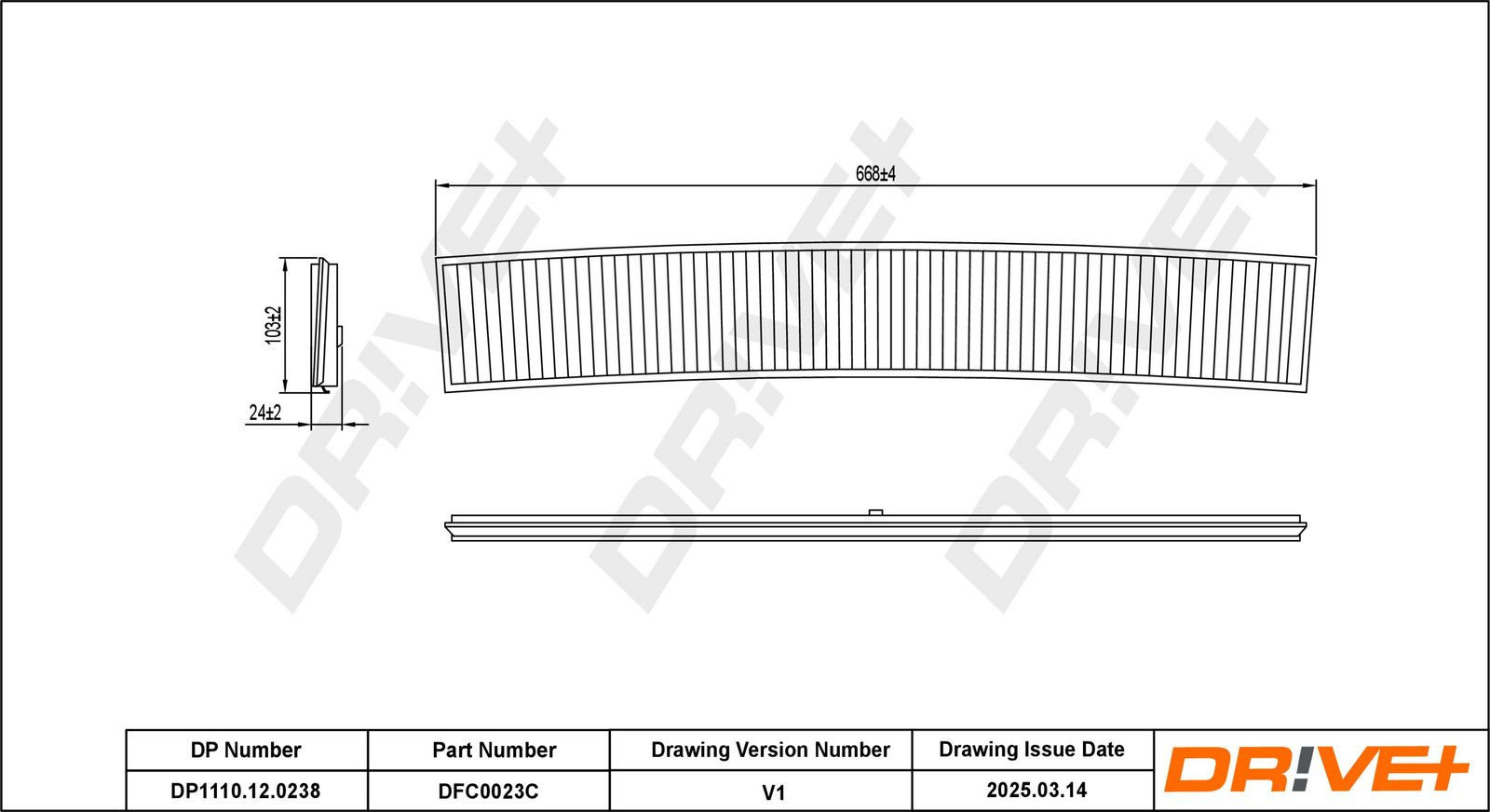 Filtru, aer habitaclu Dr!ve+ DP1110.12.0238