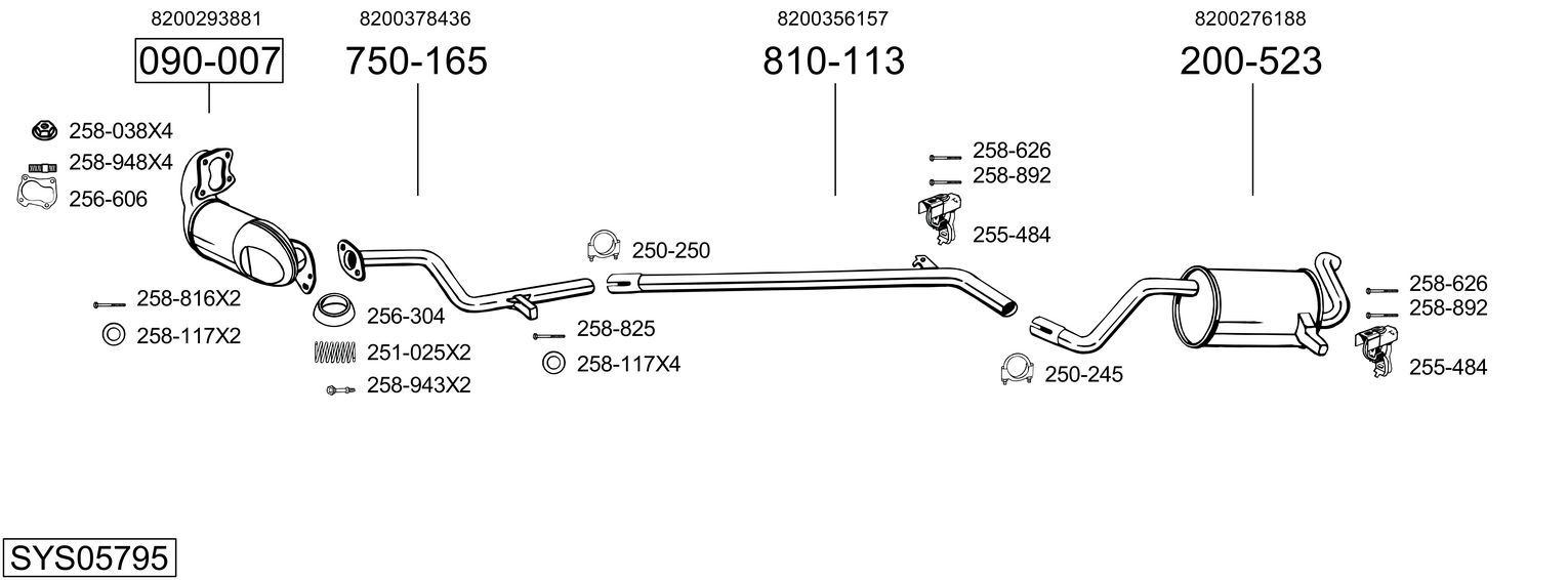 Układ wydechowy BOSAL SYS05795