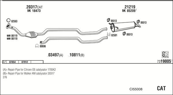 Układ wydechowy WALKER CI55008