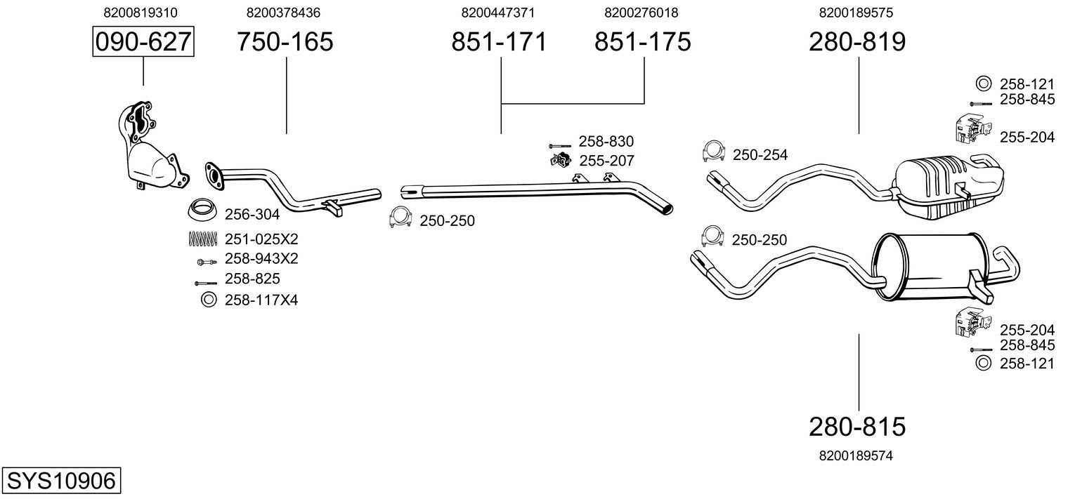Układ wydechowy BOSAL SYS10906