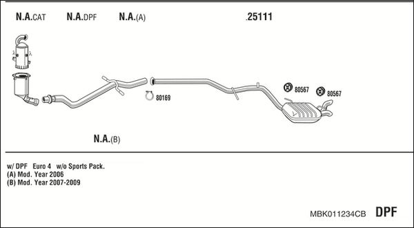 Układ wydechowy WALKER MBK011234CB