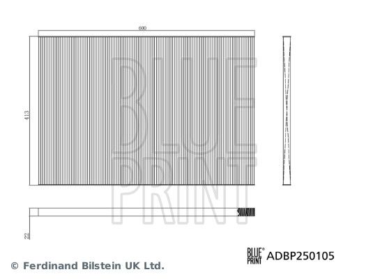 Filtr, wentylacja przestrzeni pasażerskiej BLUE PRINT ADBP250105