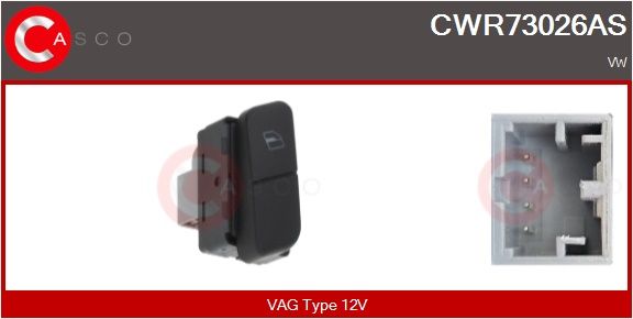 Spínač, zvedací zařízení oken CASCO CWR73026AS