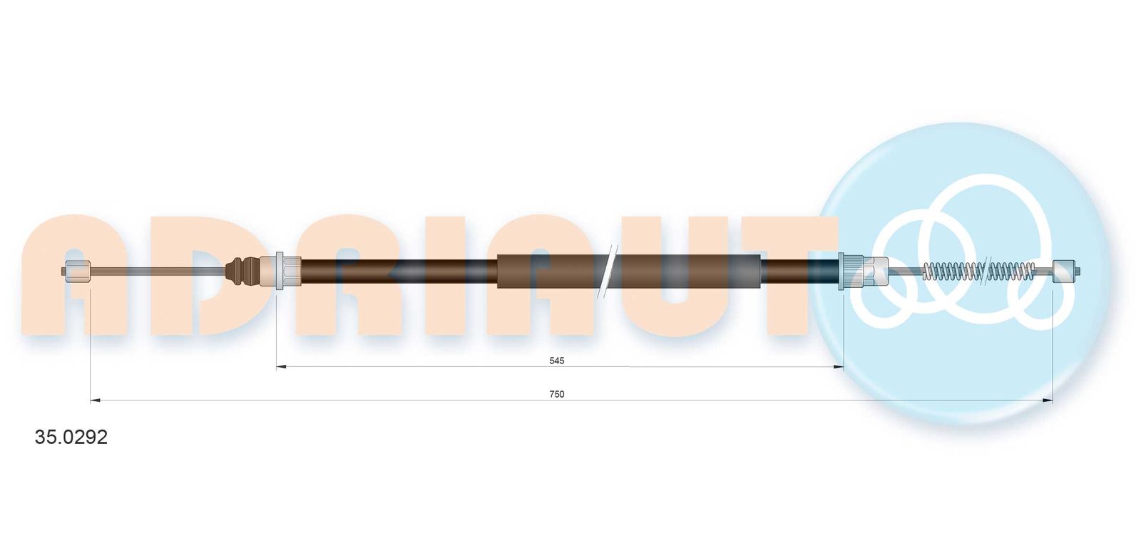 Cablu, frana de parcare ADRIAUTO 35.0292