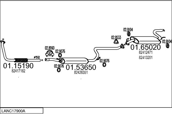 Układ wydechowy MTS LANC17900A007637