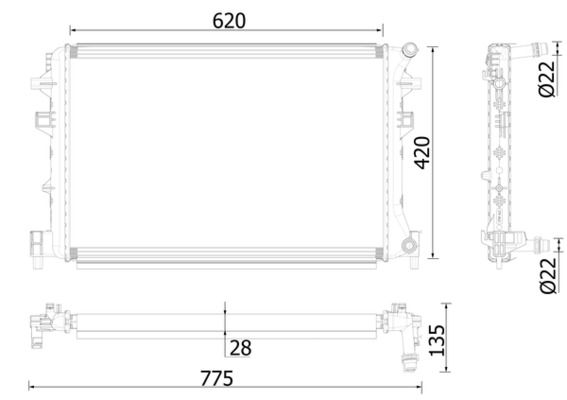 Radiator temperatura scazuta, intercooler MAHLE CIR 38 000P