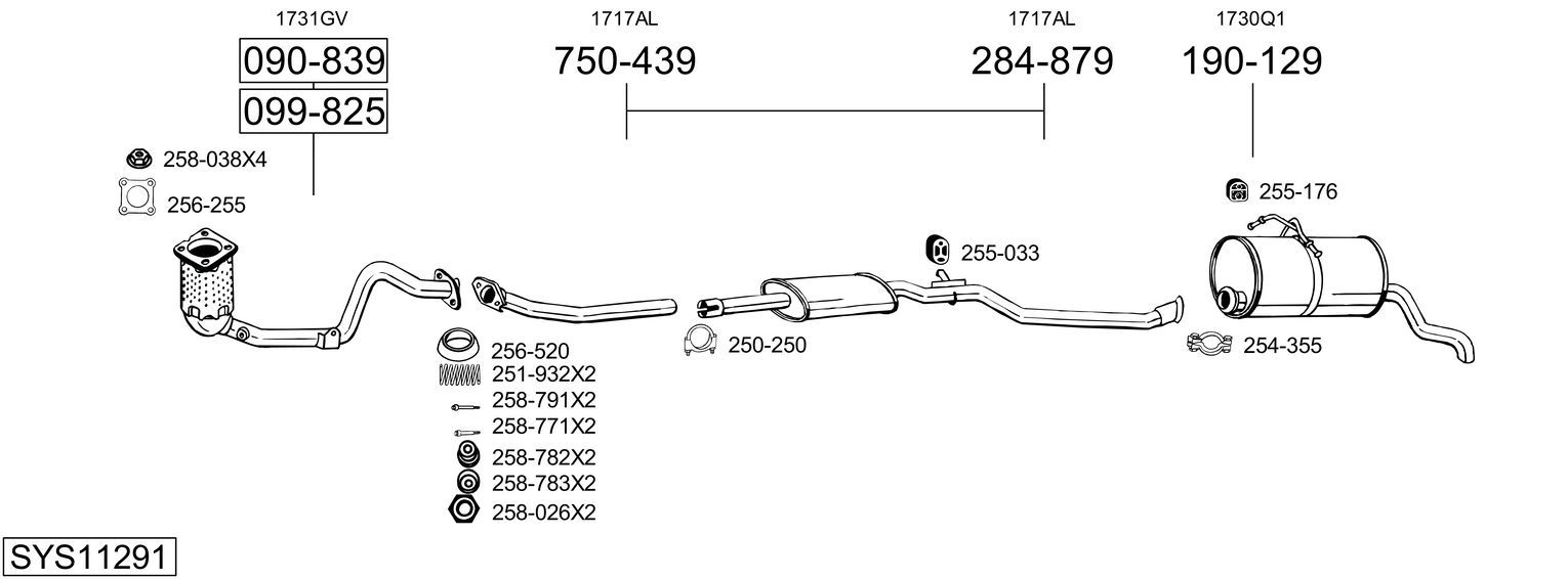 Układ wydechowy BOSAL SYS11291