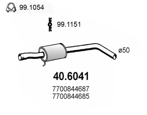 Tłumik środkowy ASSO 40.6041