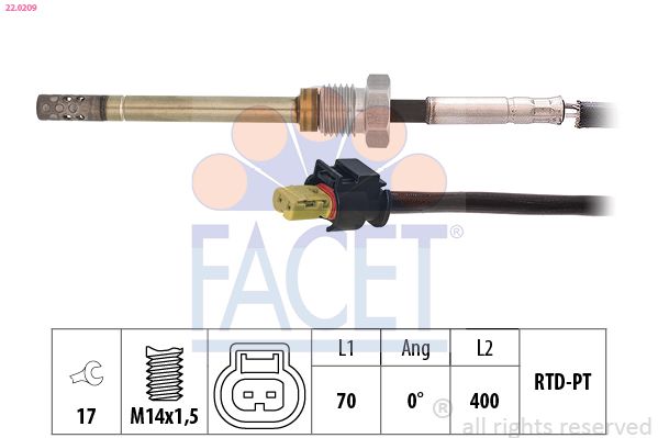 czujnik, temperatura spalin FACET 22.0209