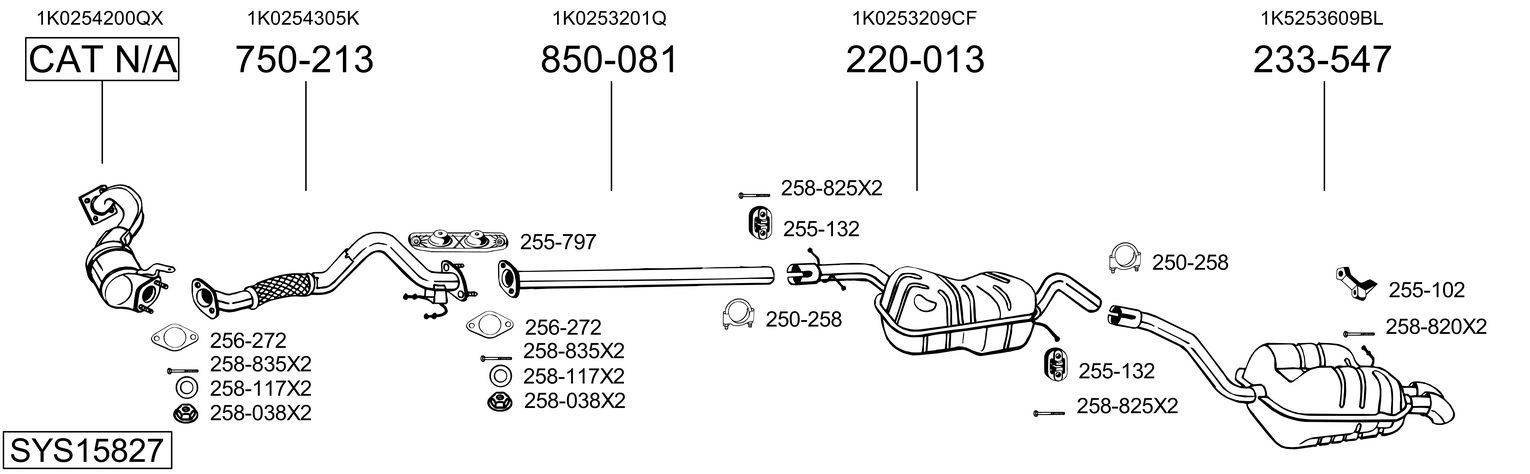 Układ wydechowy BOSAL SYS15827