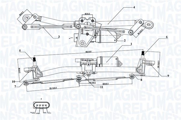 Sistem stergator parbriz MAGNETI MARELLI 064351735010