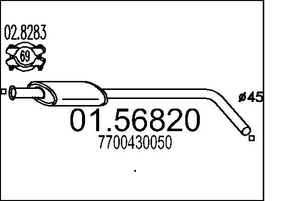 Tłumik środkowy MTS 01.56820