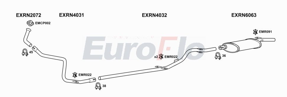 Układ wydechowy EUROFLO RN4113001B