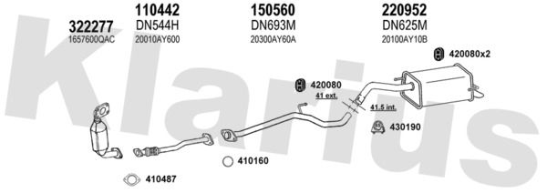 Układ wydechowy KLARIUS 270595E