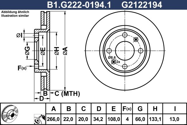 Tarcza hamulcowa GALFER B1.G222-0194.1