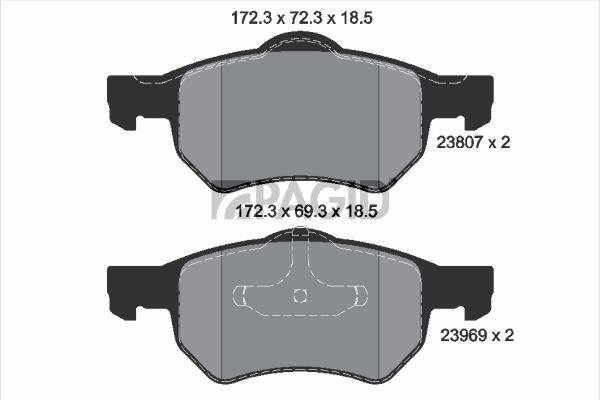 Zestaw klocków hamulcowych, hamulce tarczowe PAGID T1381N