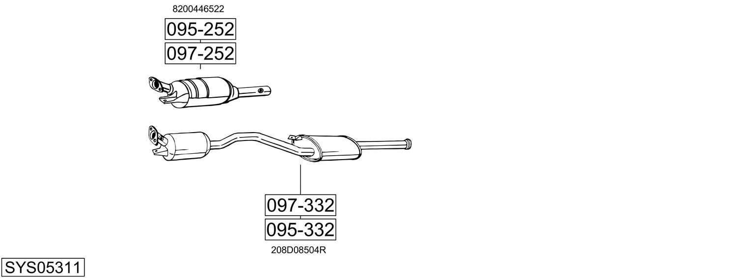 Układ wydechowy BOSAL SYS05311