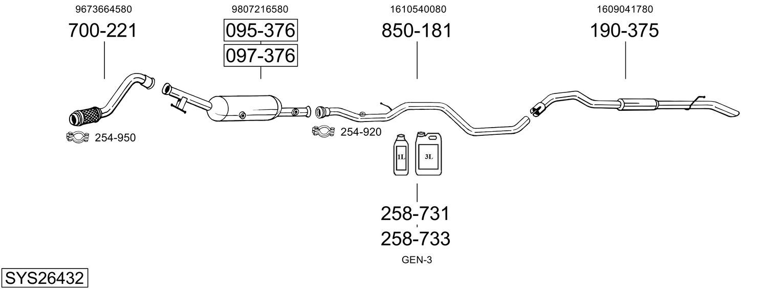 Układ wydechowy BOSAL SYS26432