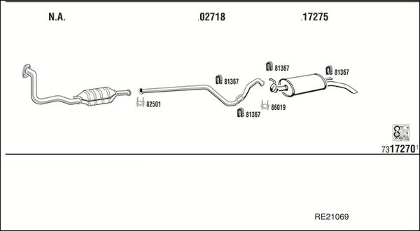 Układ wydechowy WALKER RE21069