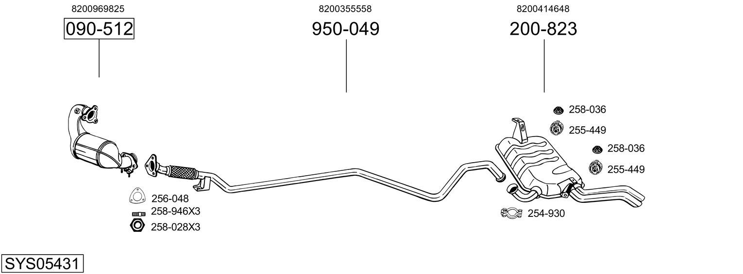 Układ wydechowy BOSAL SYS05431