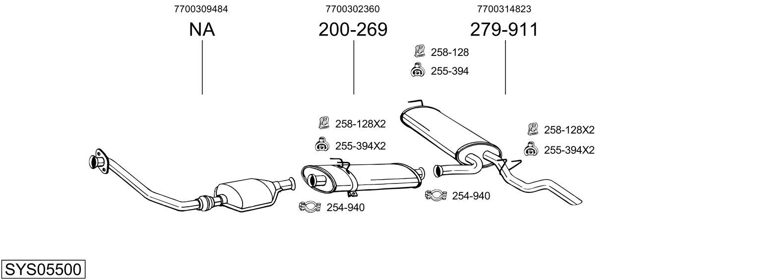 Układ wydechowy BOSAL SYS05500