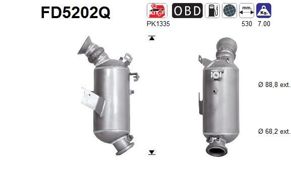 Filtr sadzy / filtr cząstek stałych, układ wydechowy AS FD5202Q