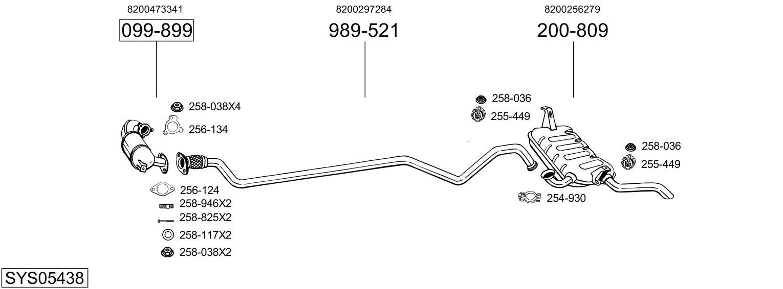 Układ wydechowy BOSAL SYS05438
